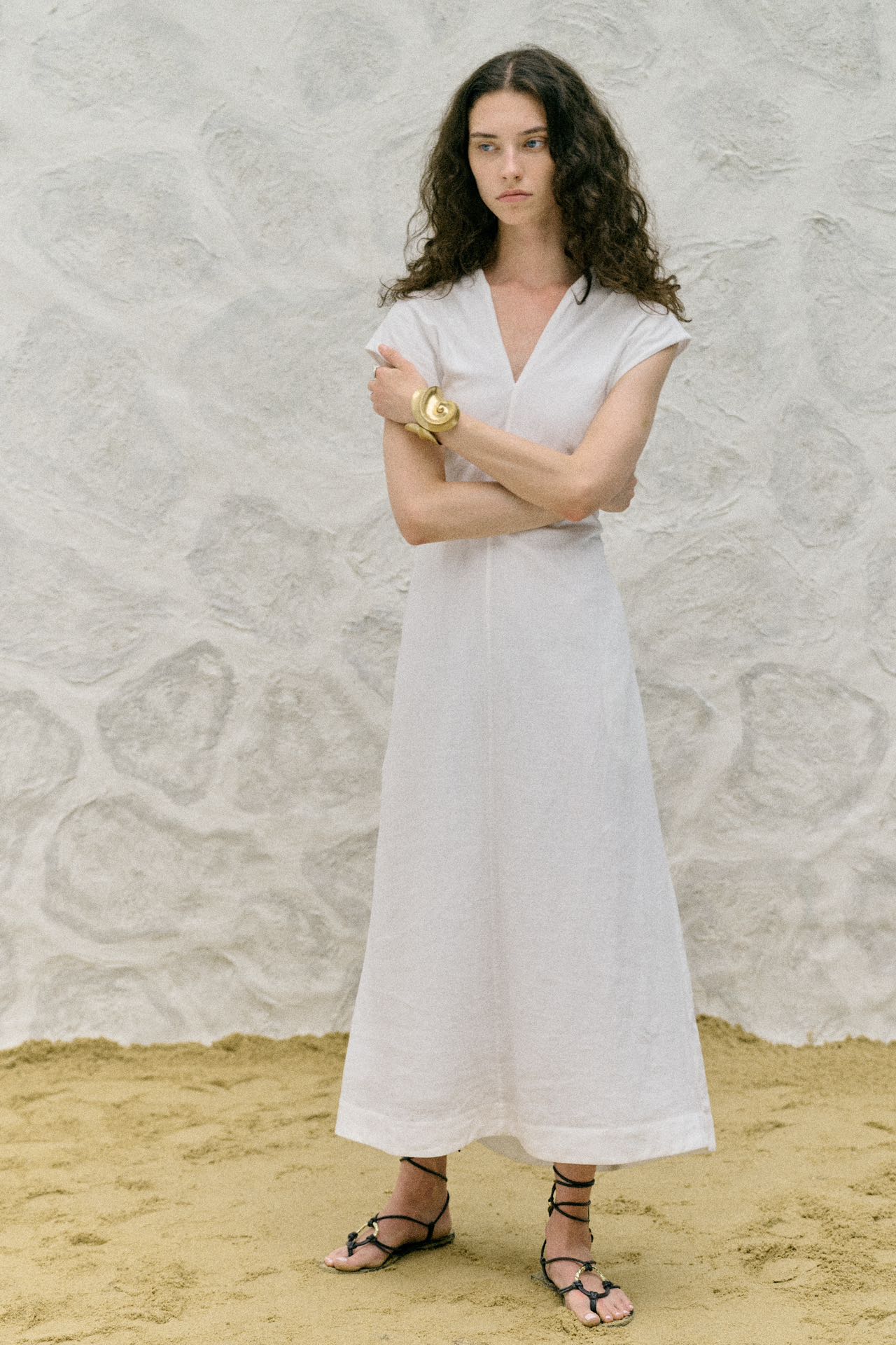 Cross Halter Neck Mid-Length Dress LEONORAYANG Cross Halter Neck Mid-Length Dress LEONORAYANG