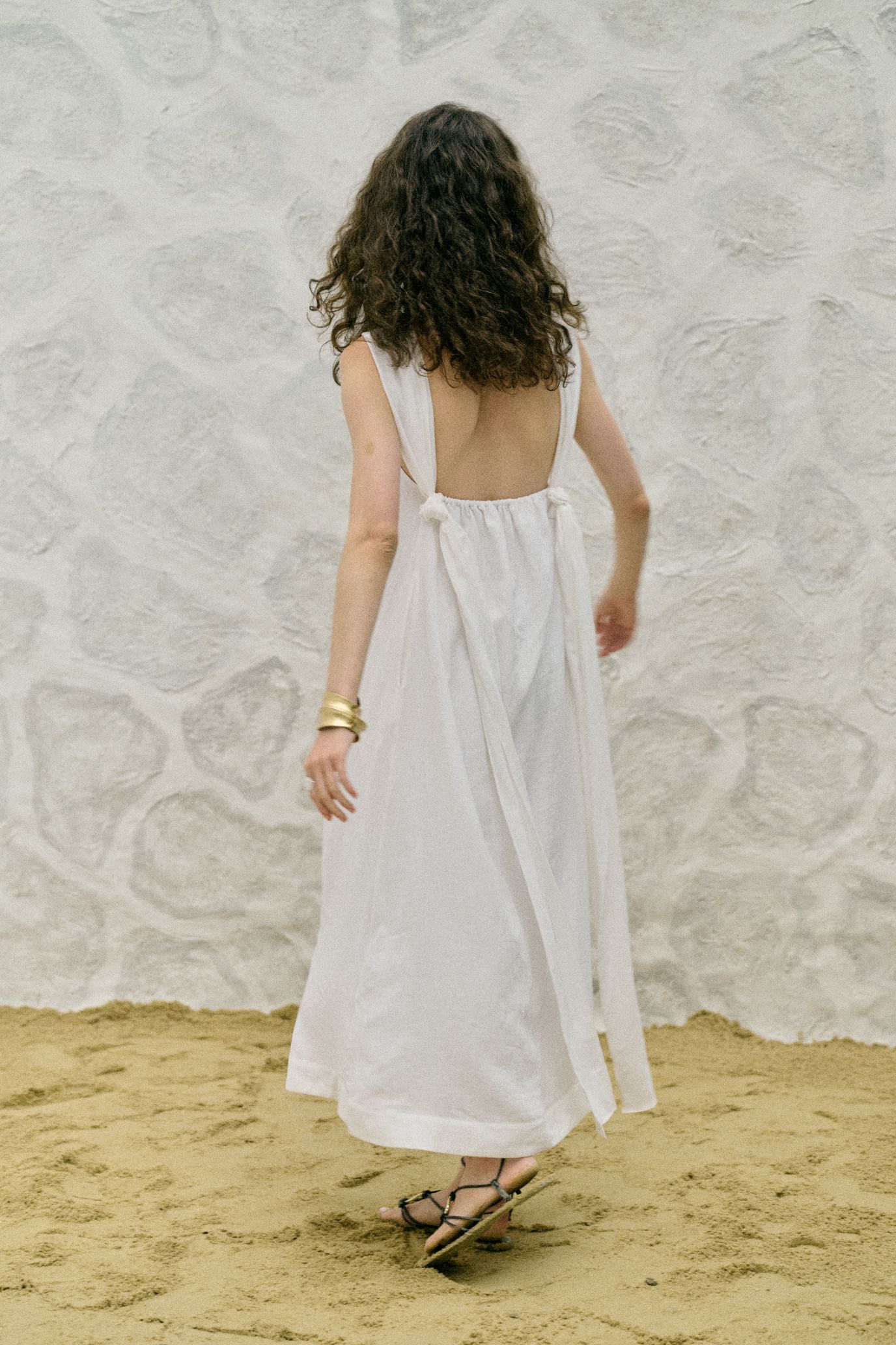 Cross Halter Neck Mid-Length Dress