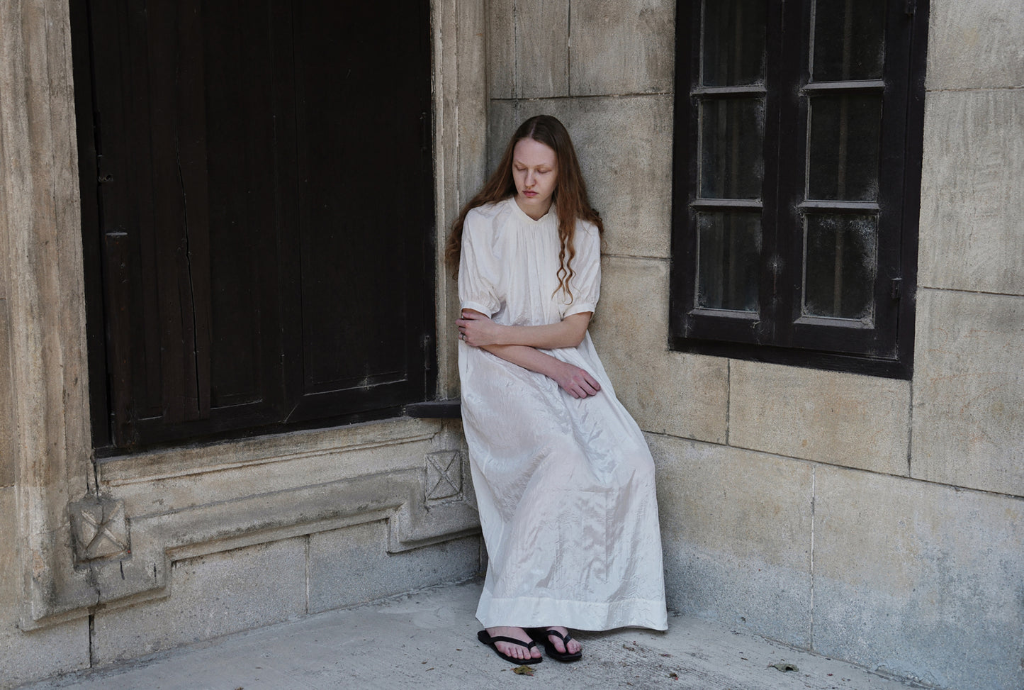 Natural Texture Short Sleeve Dress
