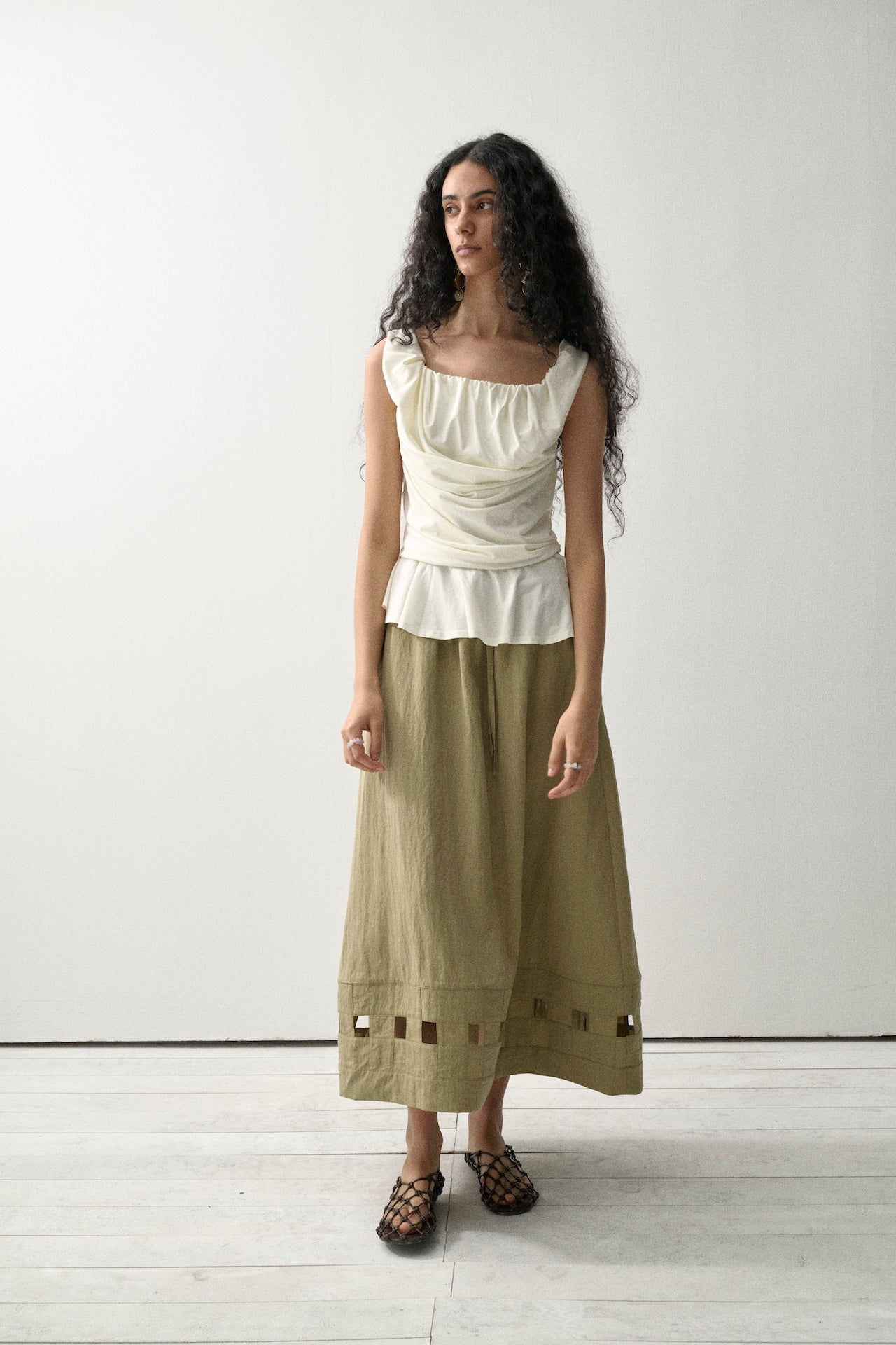 Draped Sleeveless Knit Top