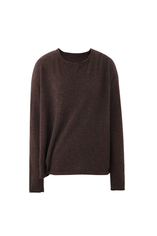 Asymmetric-Hem Layered-Effect Sweater