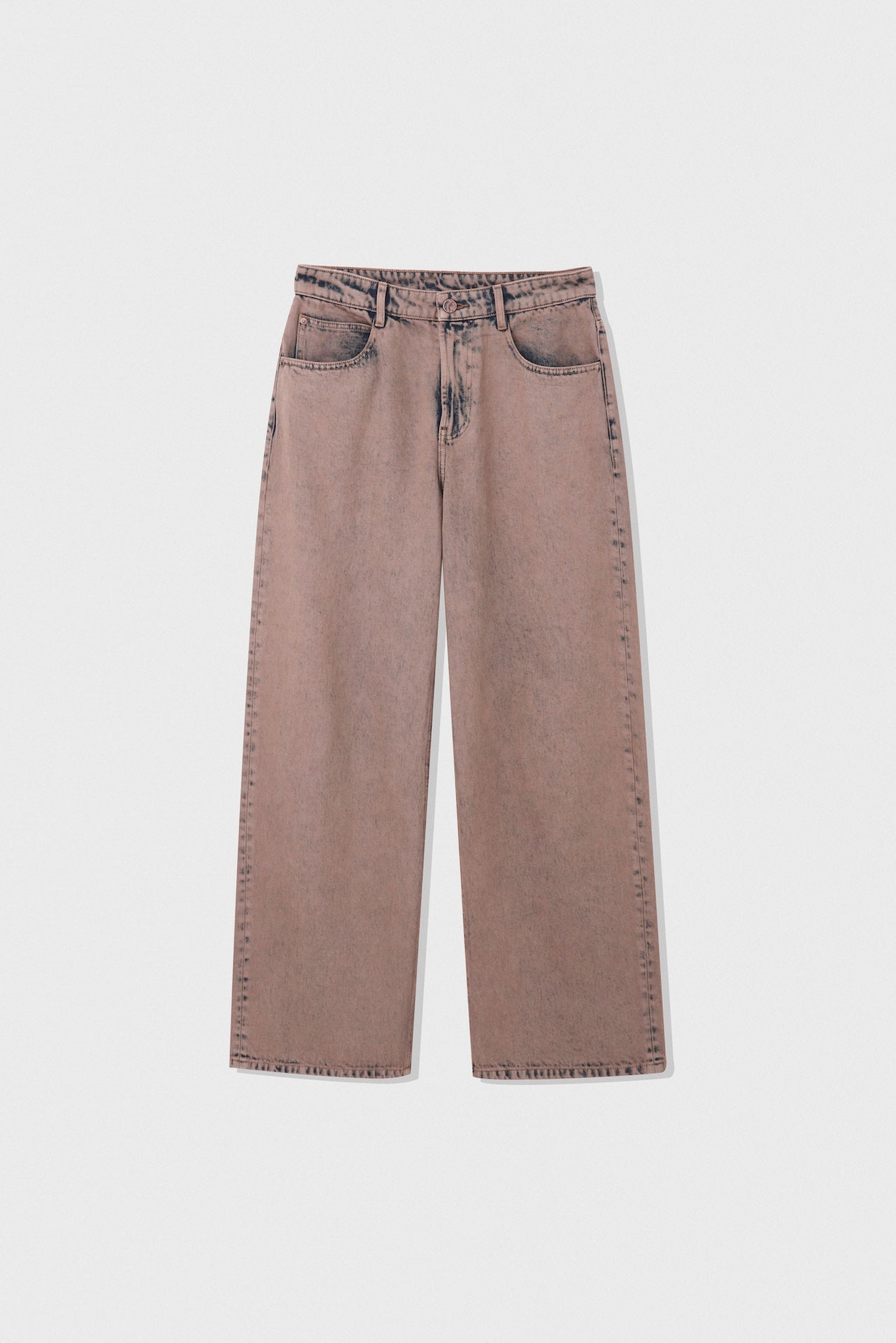 Cotton-Blend Faded Vintage-Wash Relaxed Straight-Leg Jeans