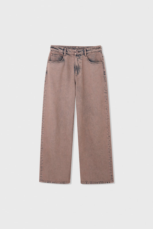 Cotton-Blend Faded Vintage-Wash Relaxed Straight-Leg Jeans