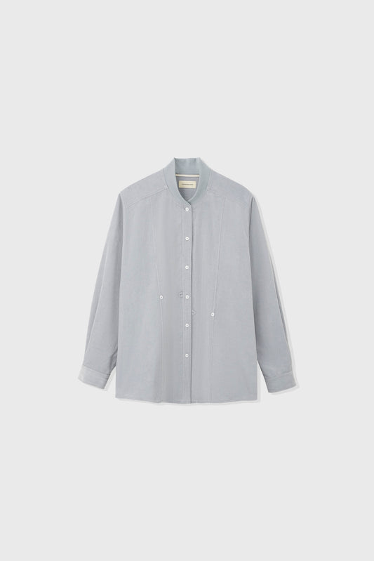 Stand-Collar Adjustable Asymmetric Vintage Shirt Jacket