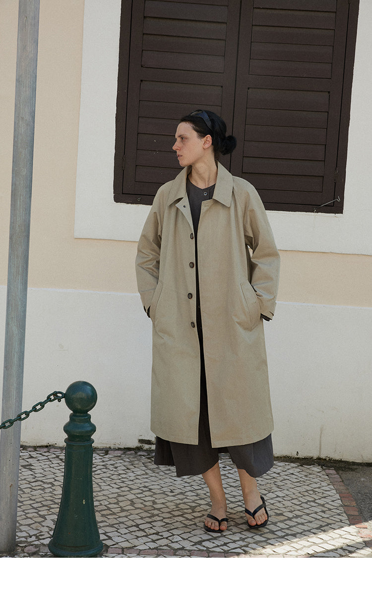 Balmacaan Mid-Length Trench Coat(PRE-ORDER)