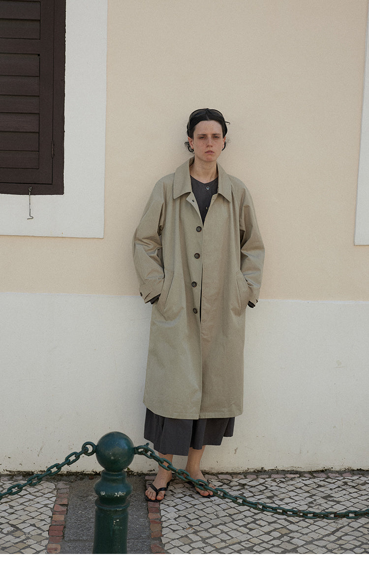 Balmacaan Mid-Length Trench Coat(PRE-ORDER)