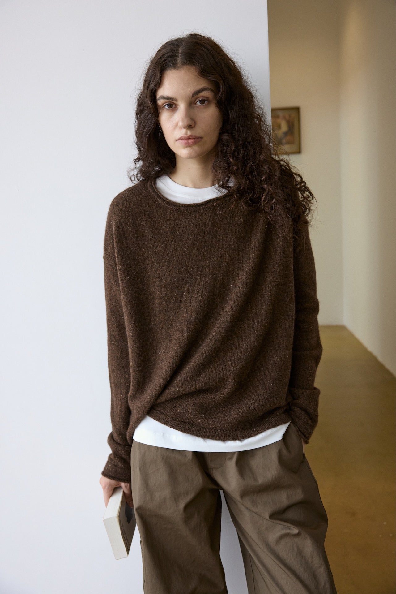 Asymmetric-Hem Layered-Effect Sweater