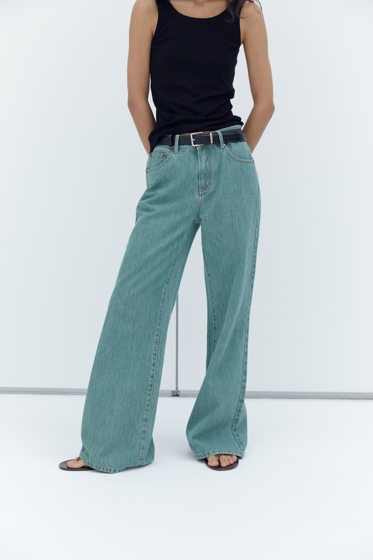 Relaxed flared denim pants