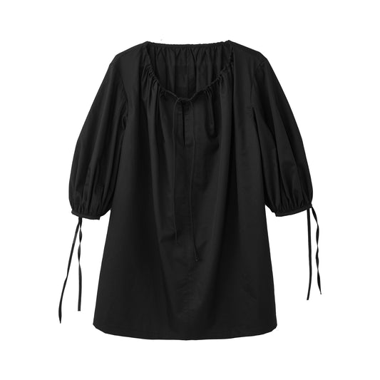 Bony Cotton Neck-Drawstring Shirt (PRE-ORDER)