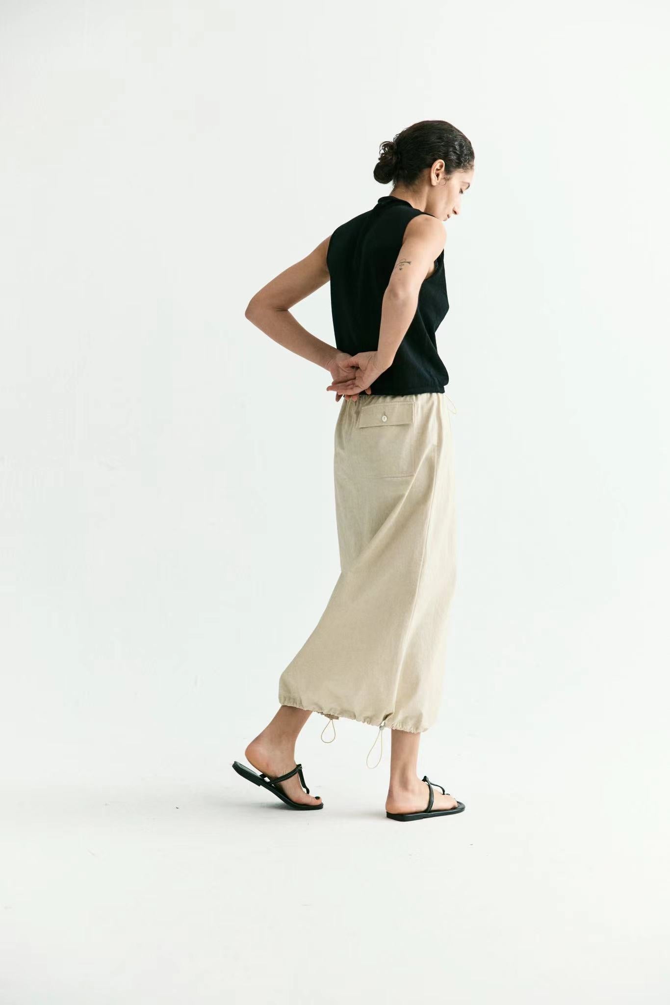 Straight-cut Midi Skirt