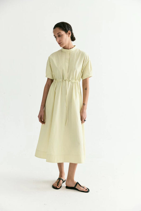 Waist-Defined Mid-Length Shirt Dress