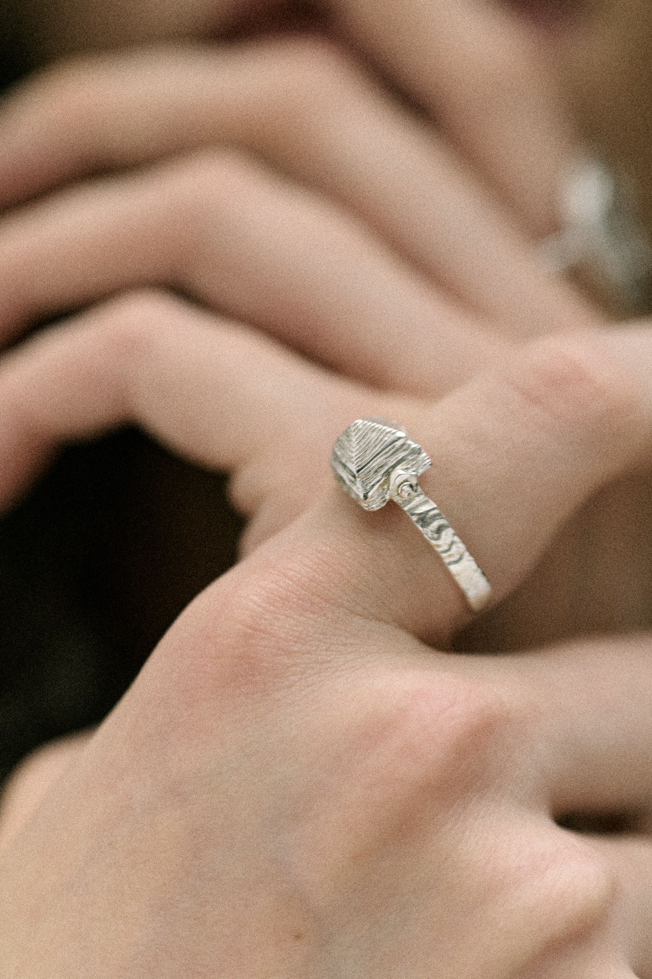 Handcrafted Pyramid-shaped Open Finger Ring