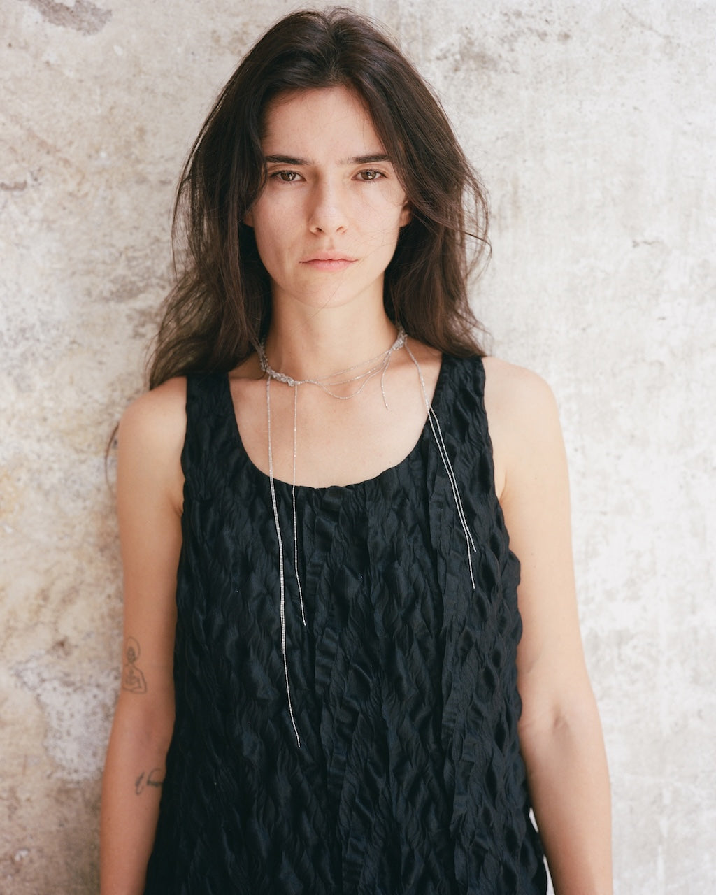 Pleated Slip Dress