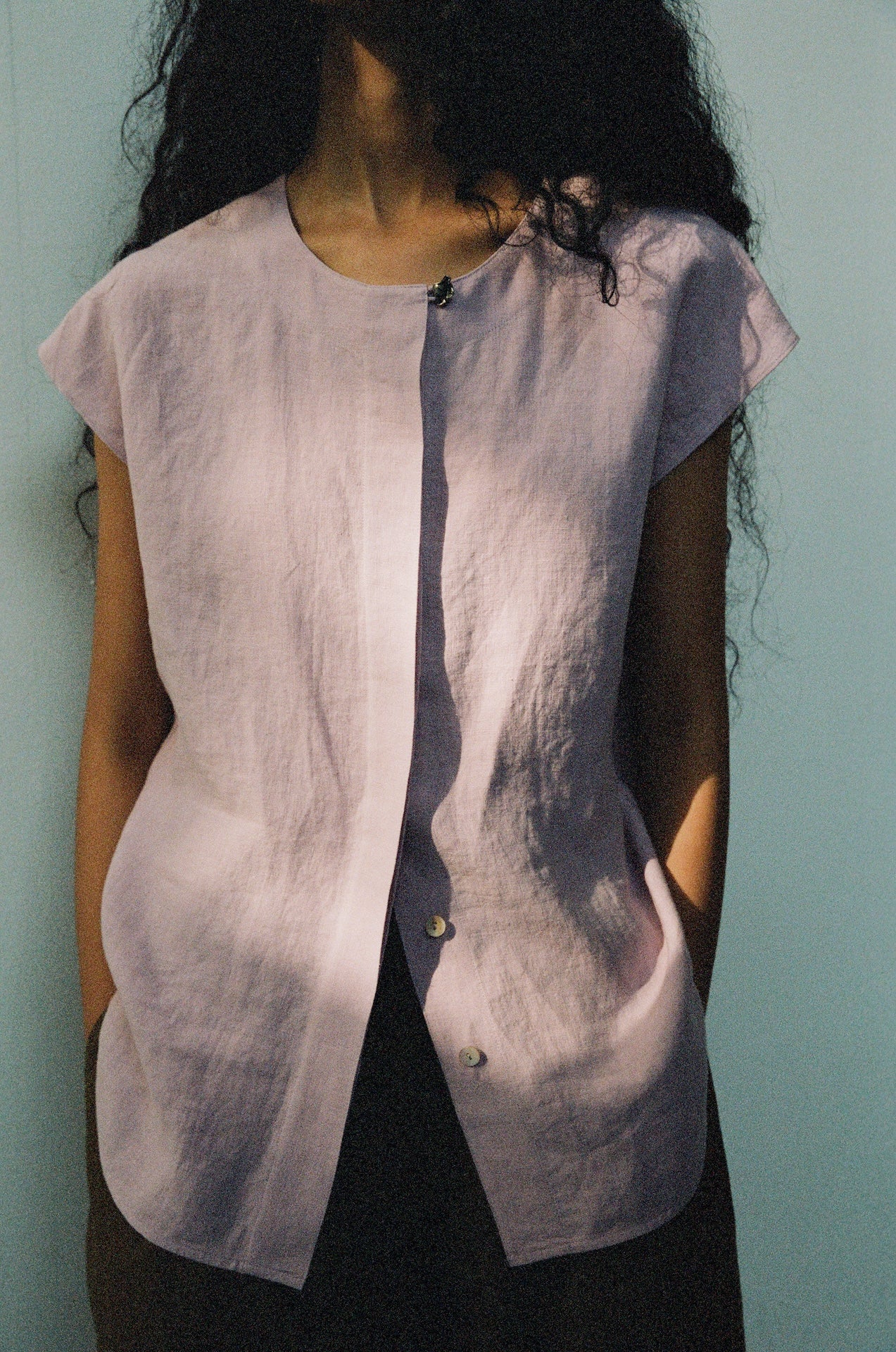Round-Neck Dolman Sleeve Shirt