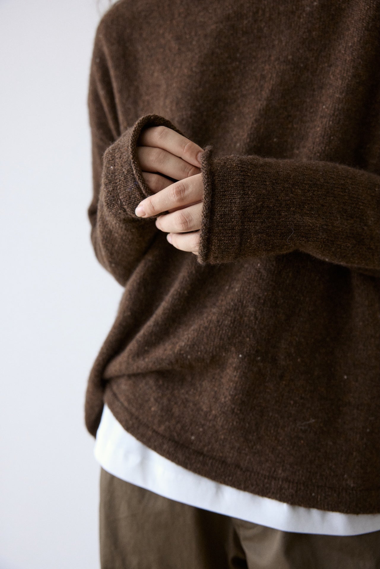Asymmetric-Hem Layered-Effect Sweater