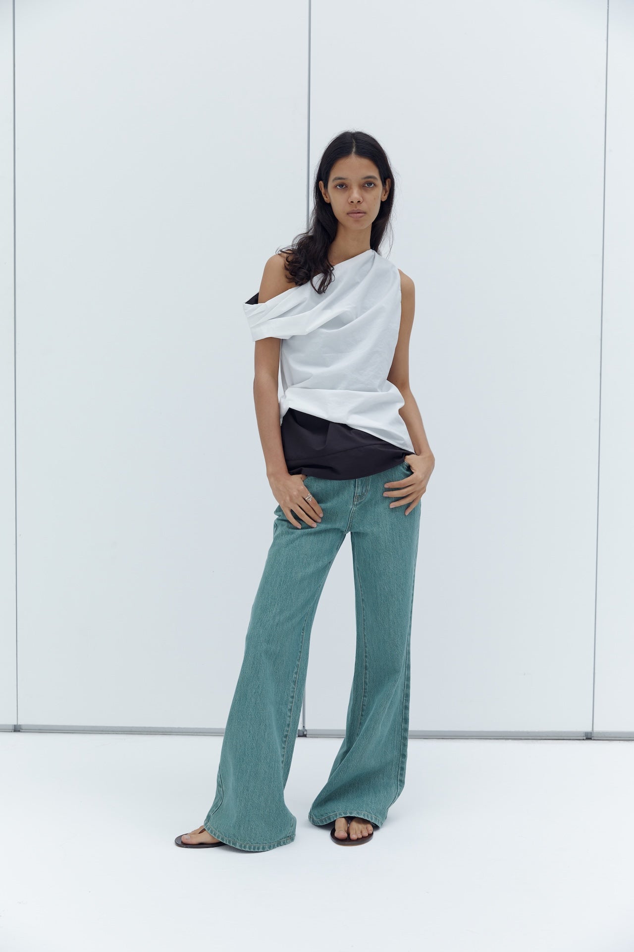 Relaxed flared denim pants