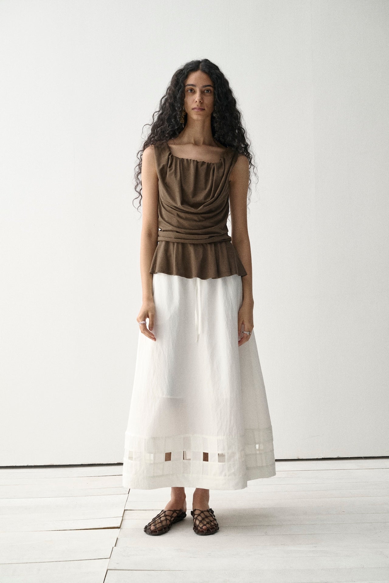 Draped Sleeveless Knit Top