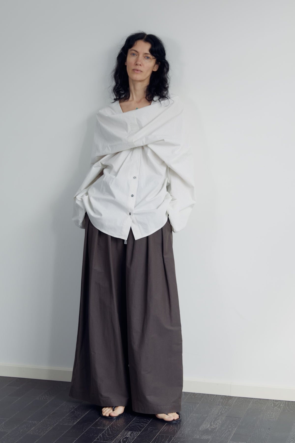Deconstructed wrap shirt