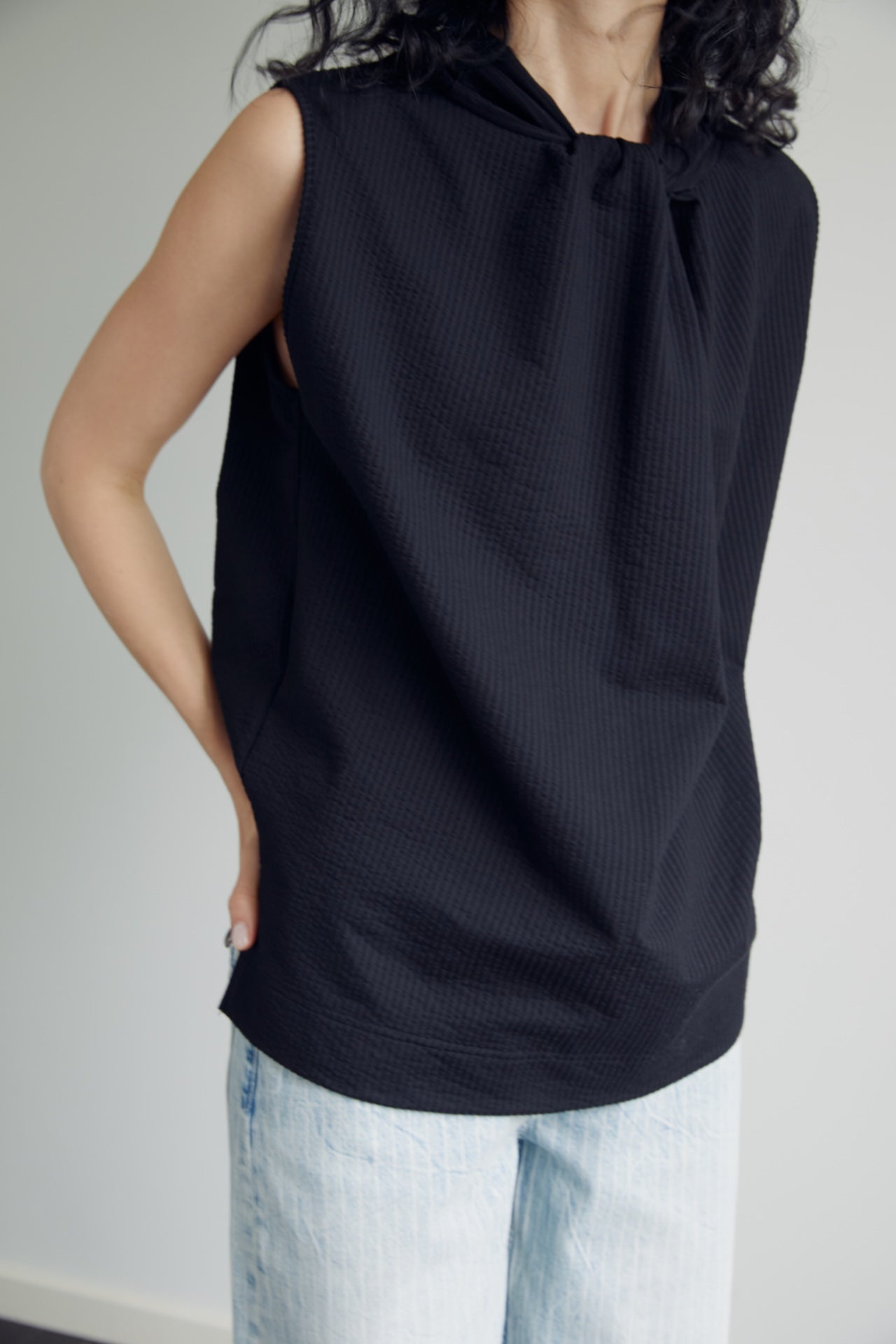Textured sleeveless top