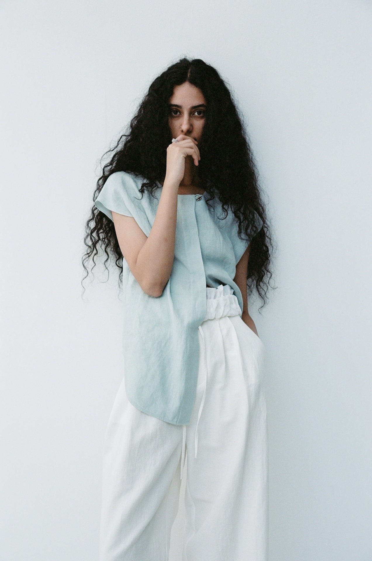 Round-Neck Dolman Sleeve Shirt