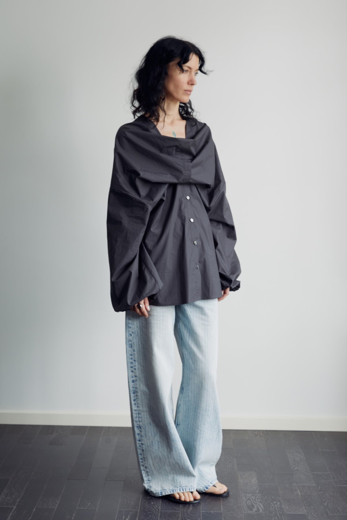 Deconstructed wrap shirt