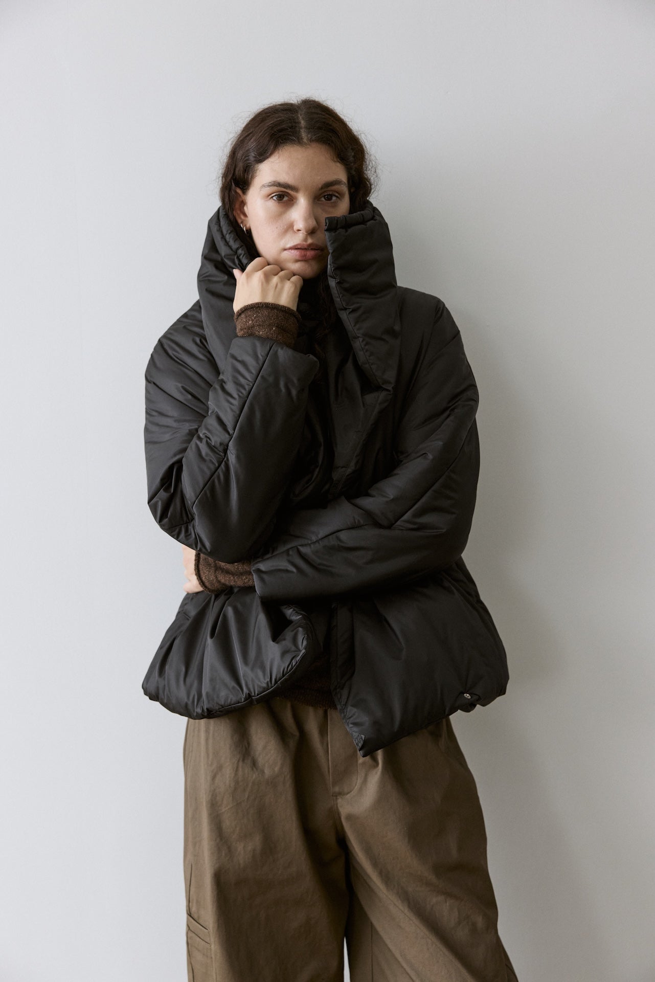 Lightweight Warm Neutral Short Puffer Jacket