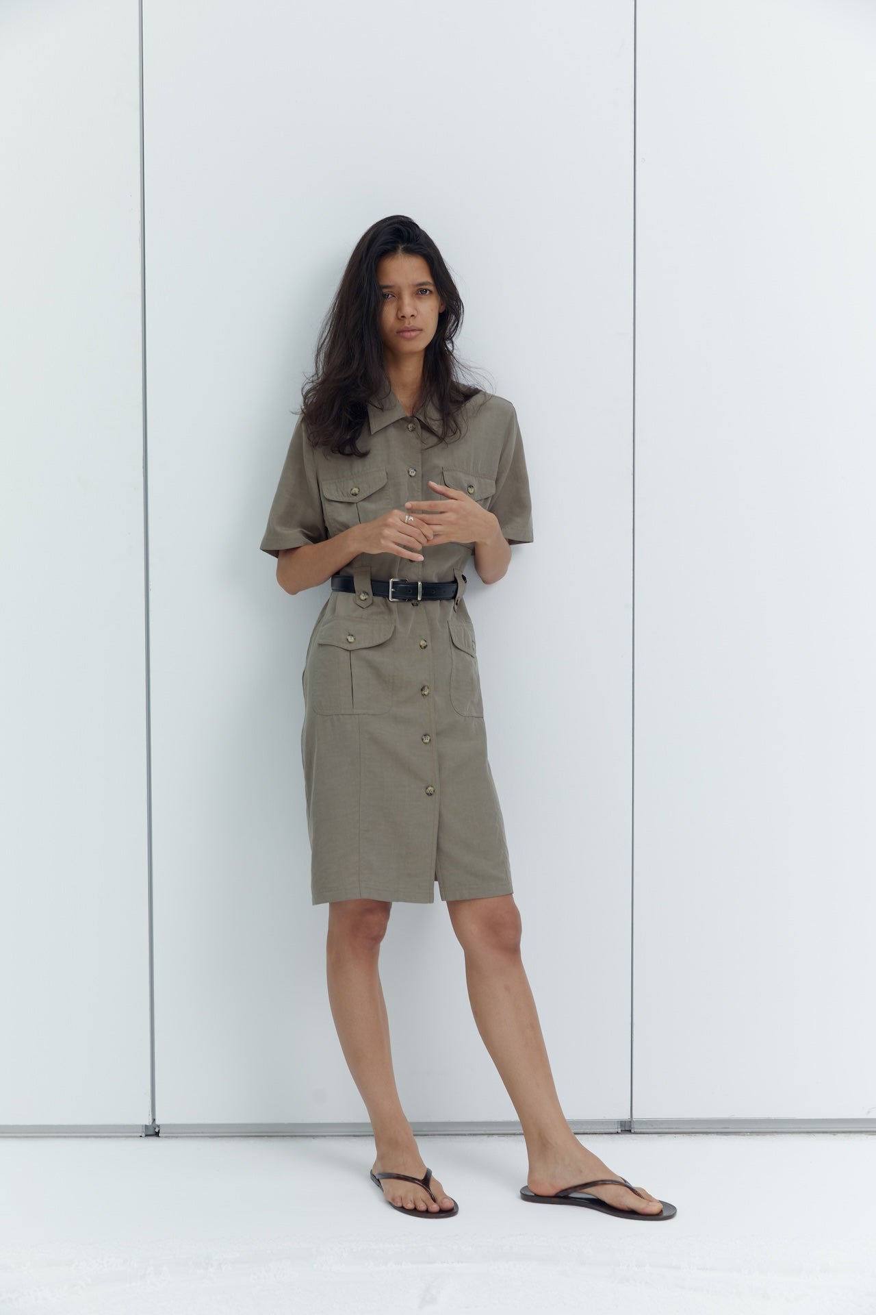Multi-pocket utility dress