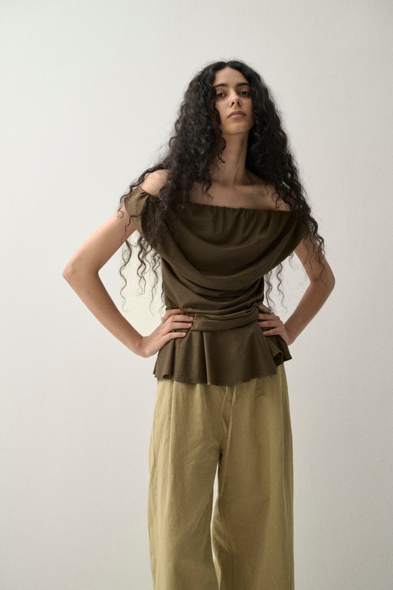 Draped Sleeveless Knit Top
