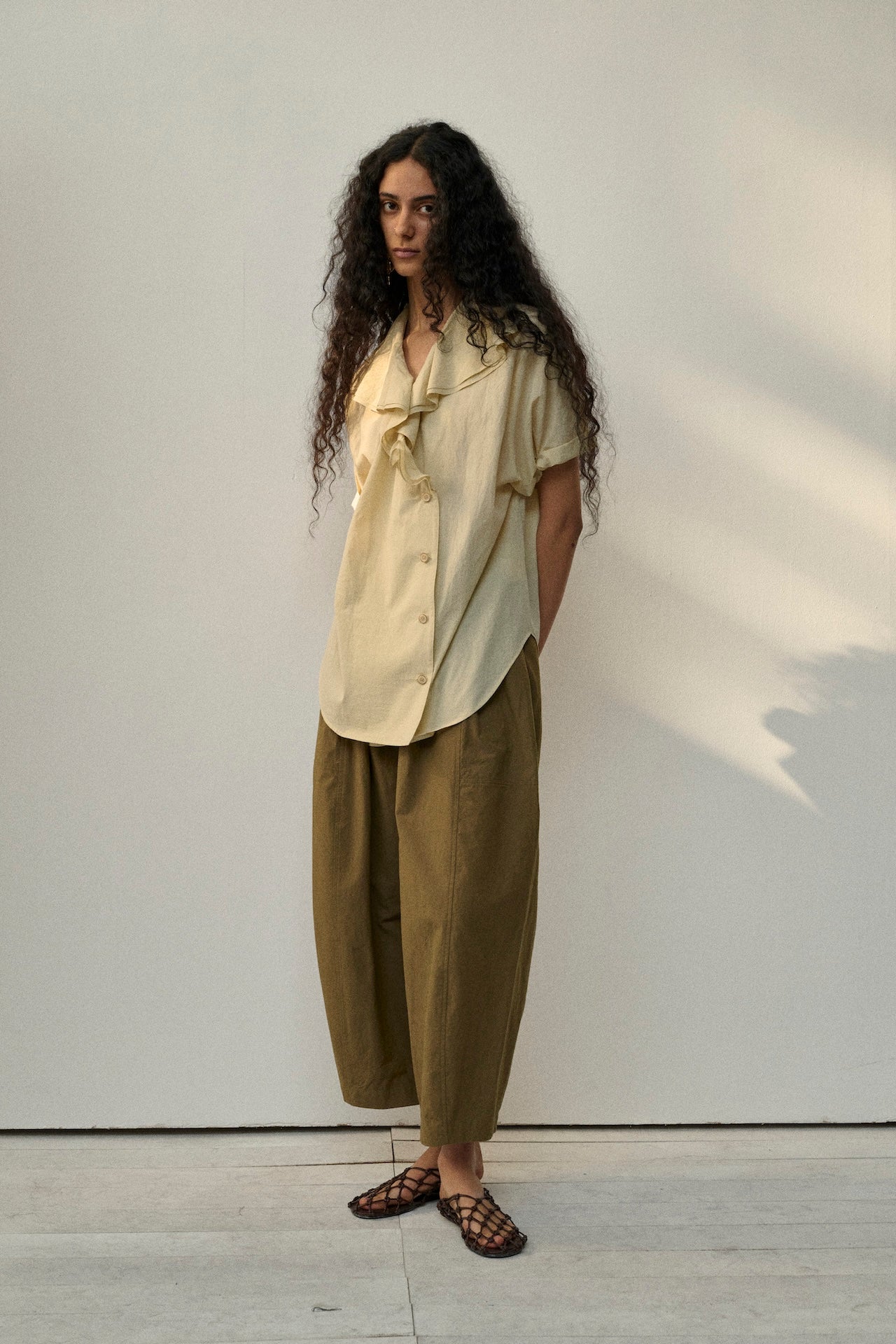 Double Ruffle Collar Shirt