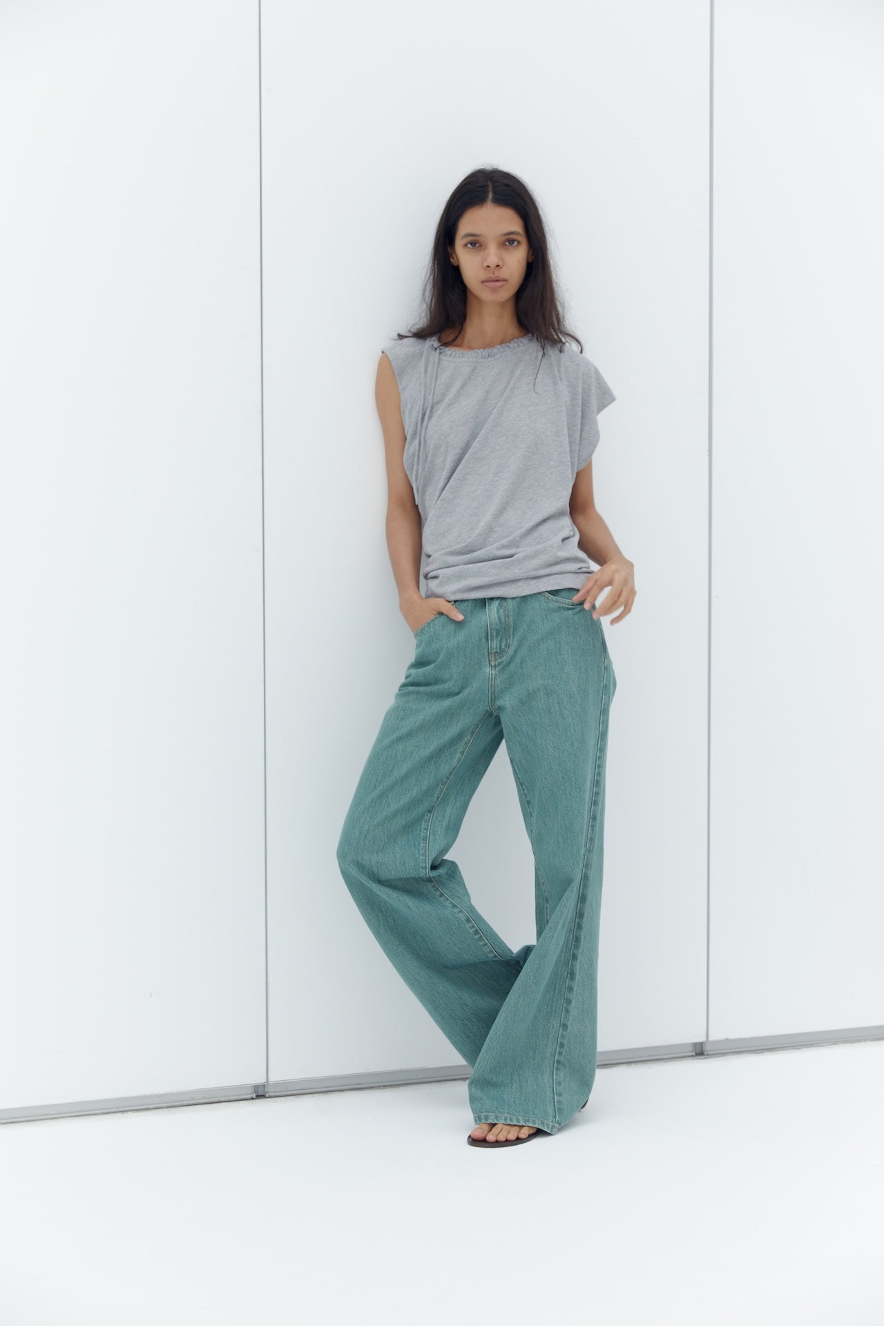 Asymmetric structured T-shirt