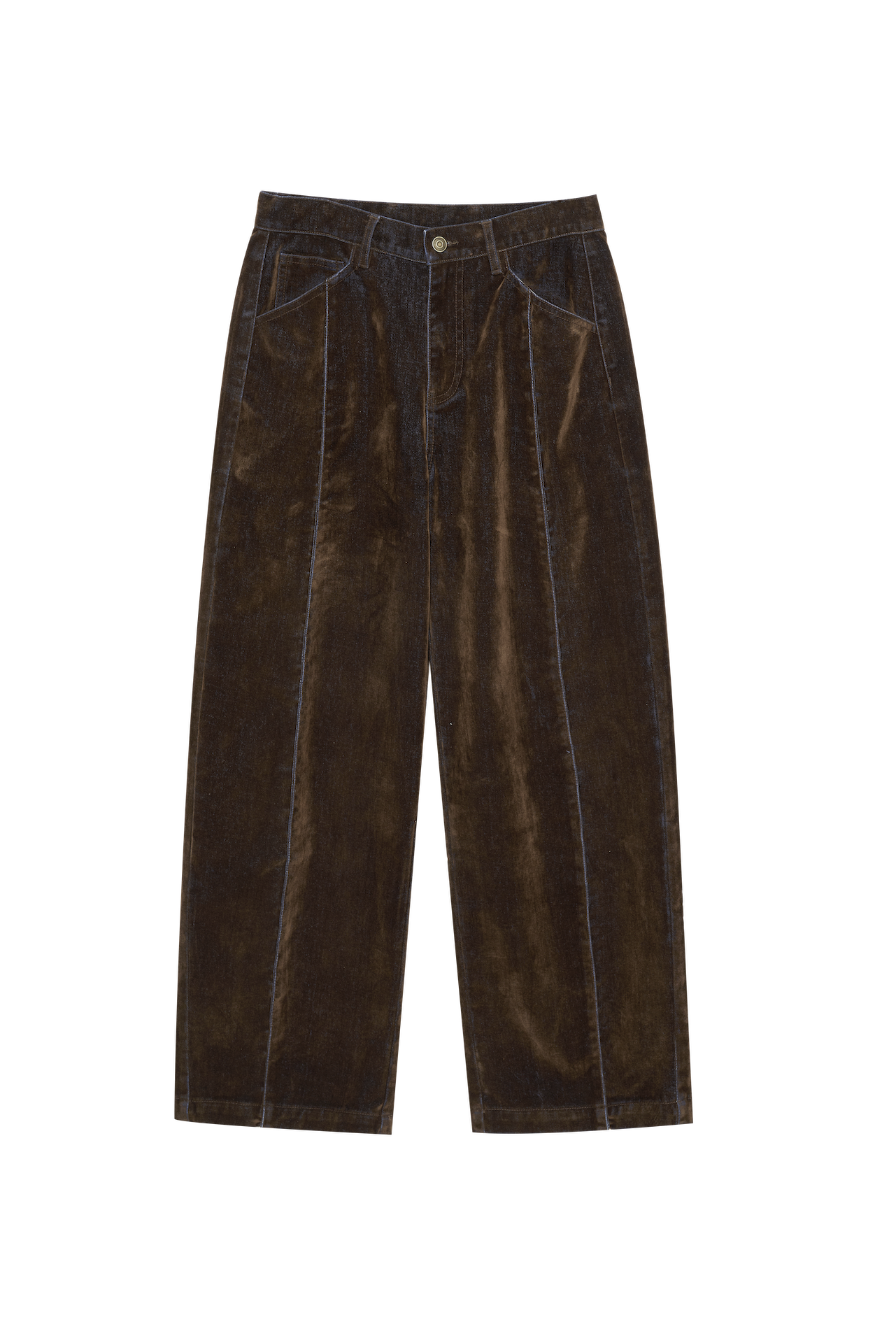 Original Cotton-Blend Flocked Denim Drawstring Straight-Leg Pants