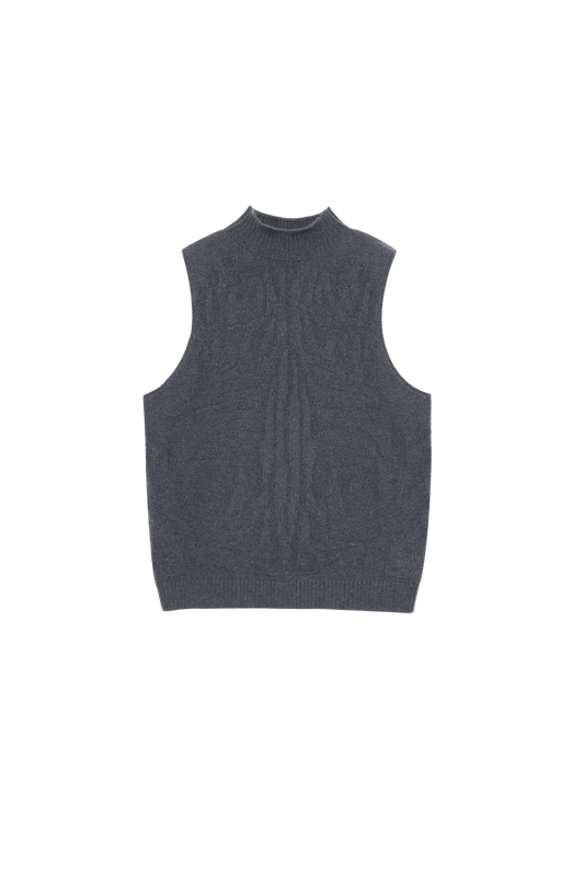 Tiger-Cat Textured High-Neck Sleeveless Knit Top