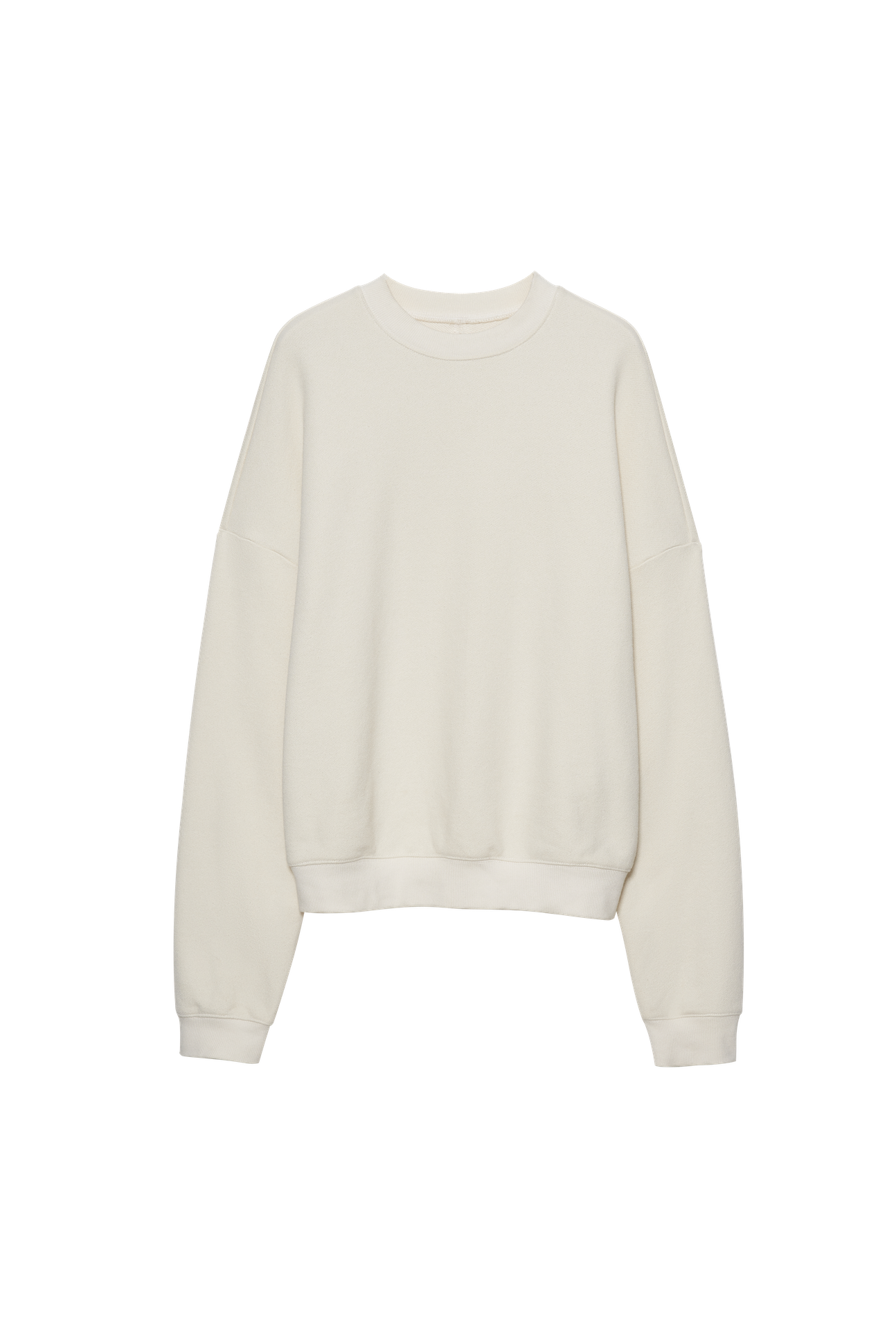 Cotton-Blend Bouclé Knit Crewneck Drop-Shoulder Pullover Sweatshirt