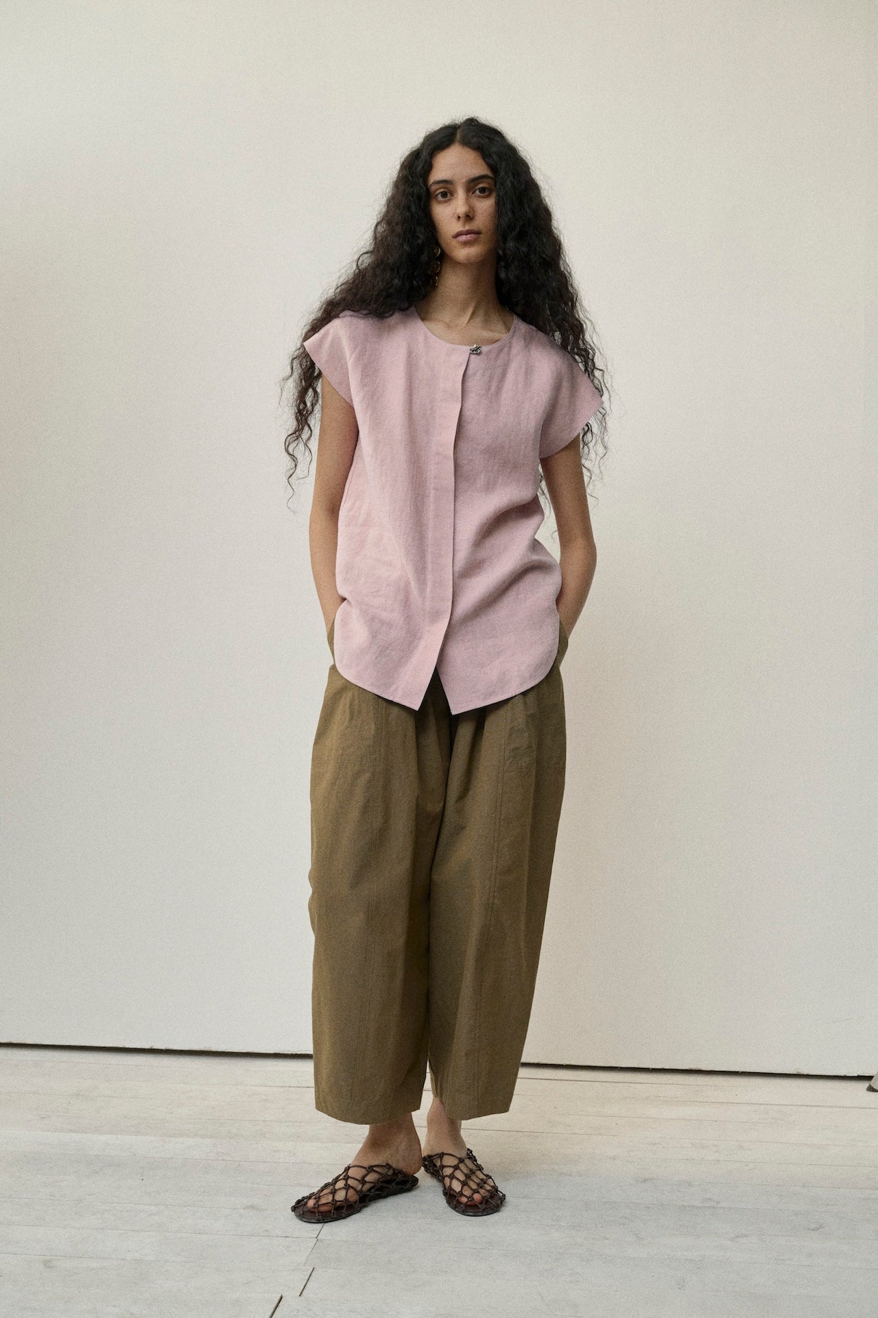 Round-Neck Dolman Sleeve Shirt