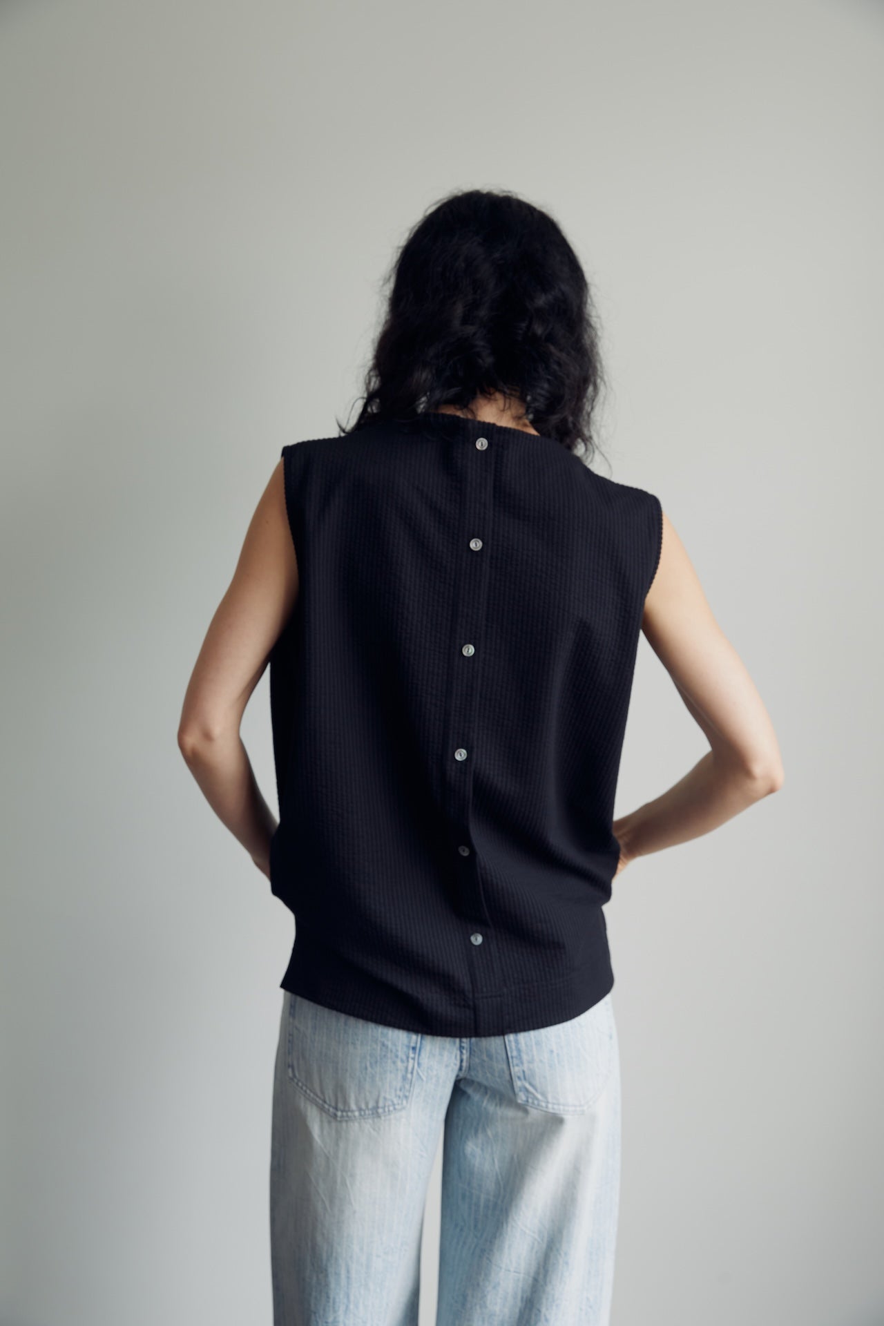 Textured sleeveless top