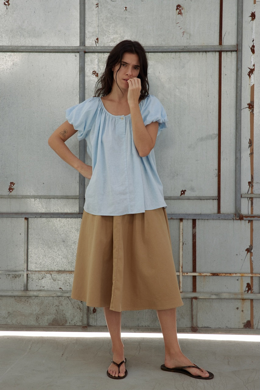 U-Neck Gathered Top