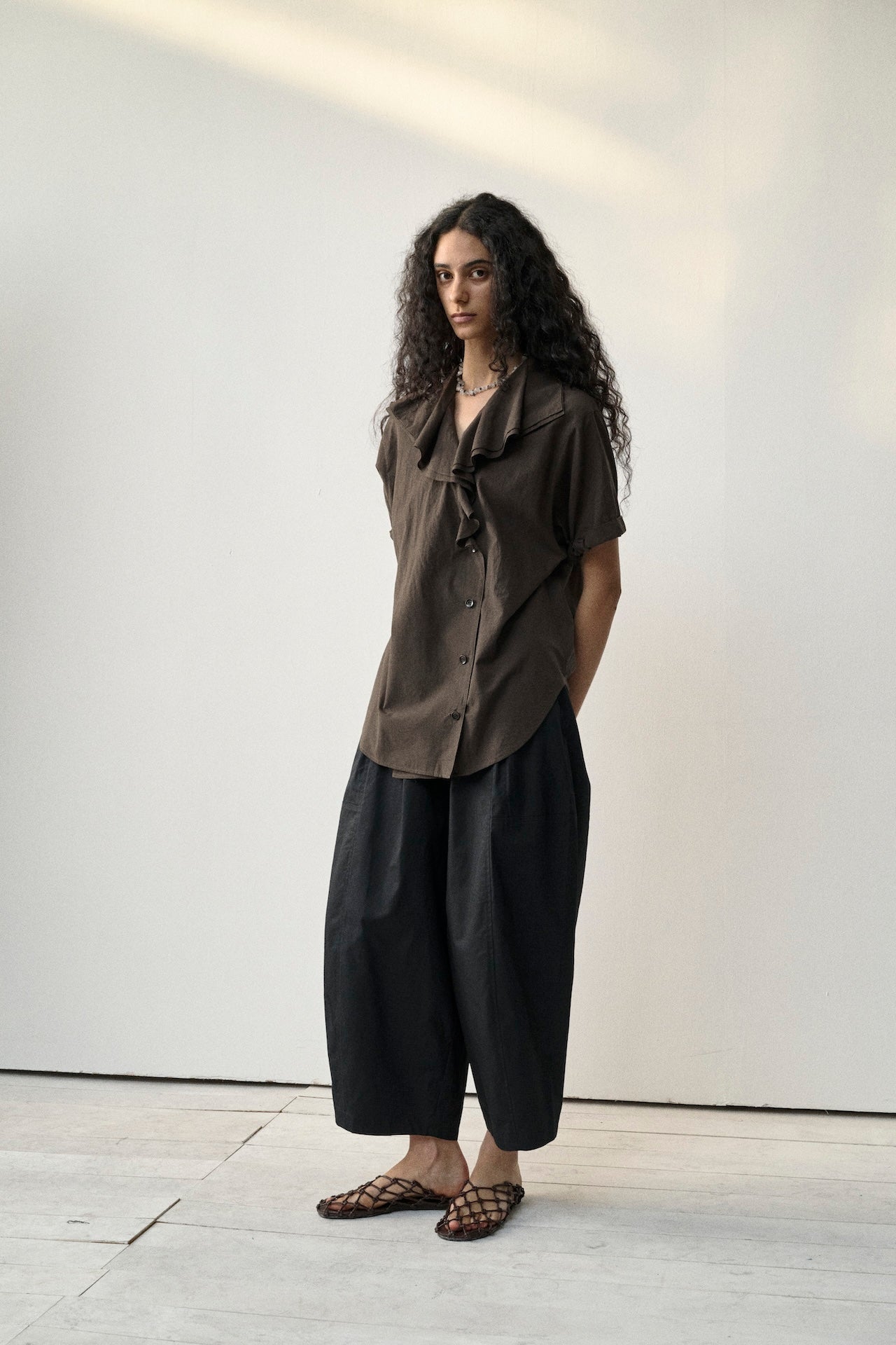 Double Ruffle Collar Shirt