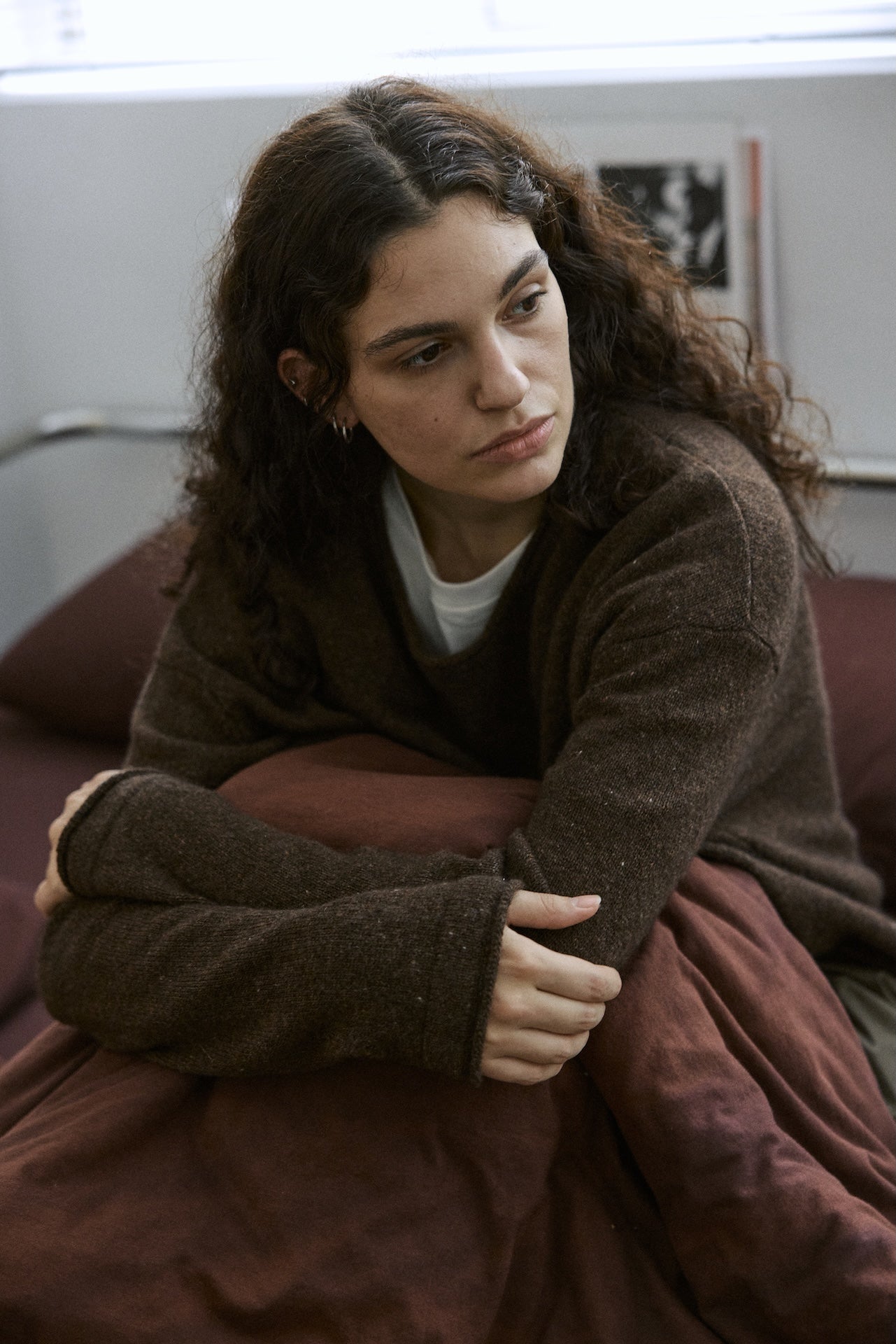 Asymmetric-Hem Layered-Effect Sweater