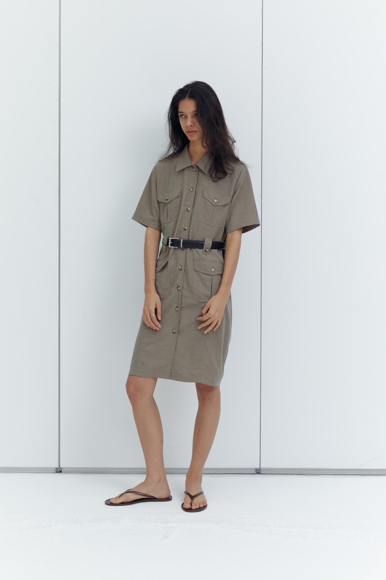 Multi-pocket utility dress