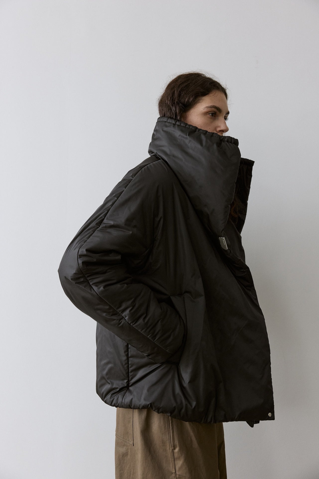 Lightweight Warm Neutral Short Puffer Jacket