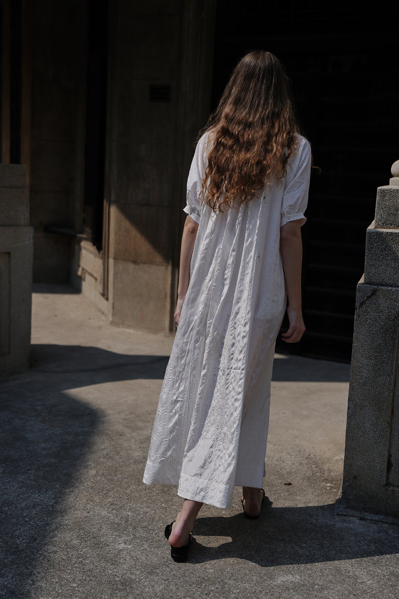 Natural Texture Short Sleeve Dress