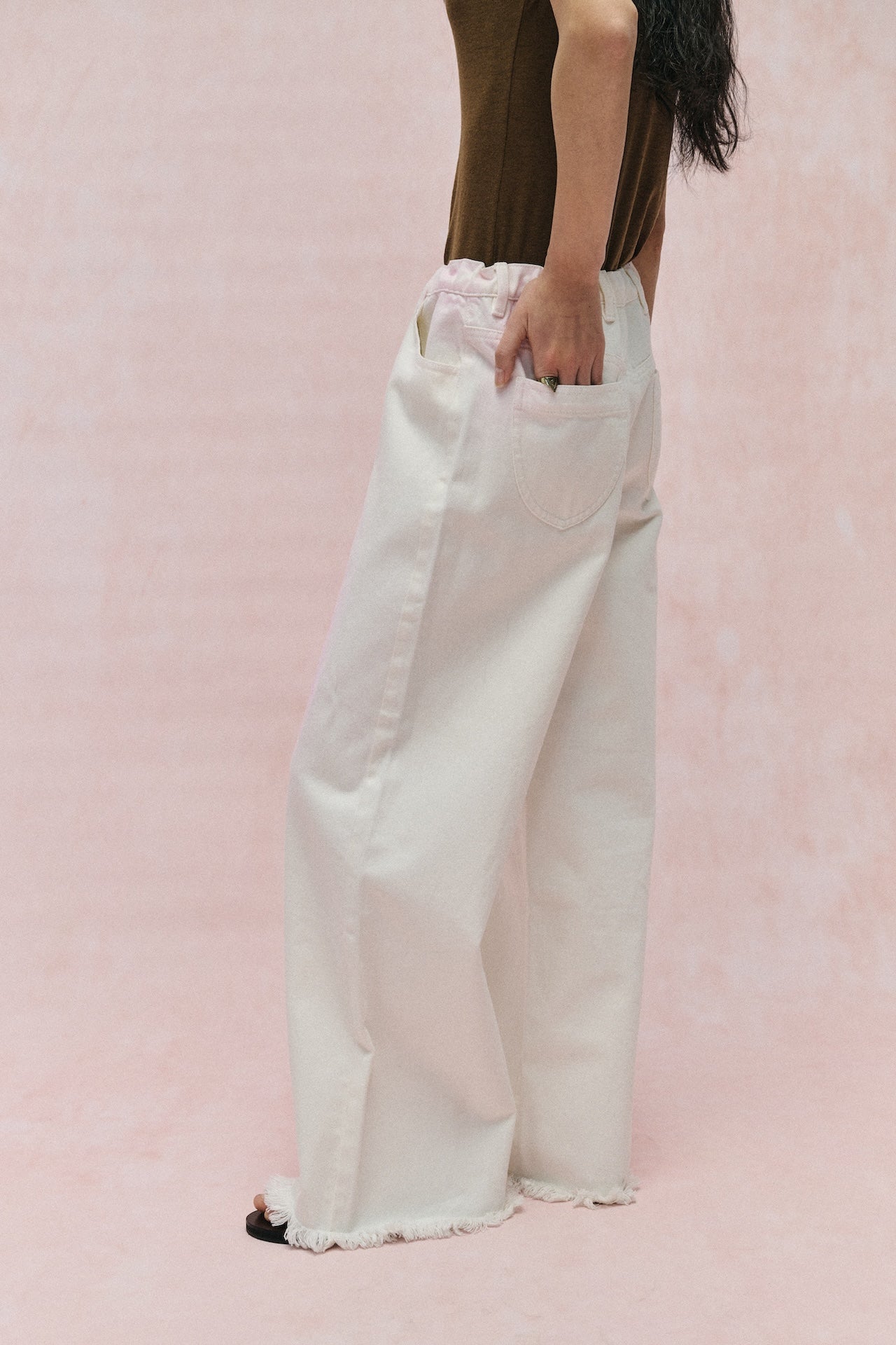 Distressed Frayed Casual Pants