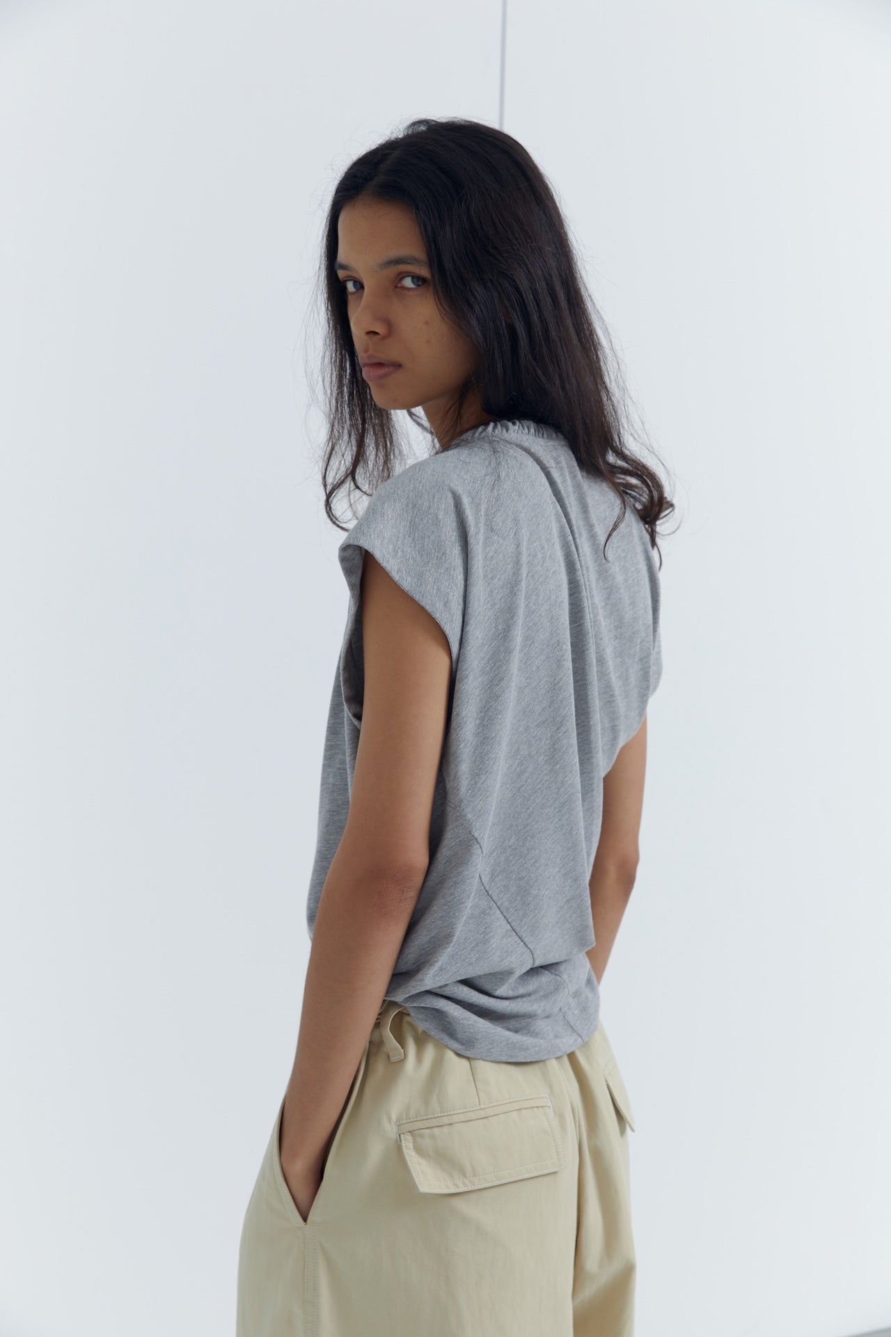Asymmetric structured T-shirt