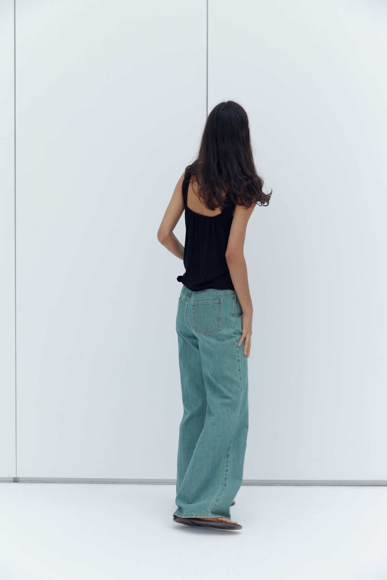 Relaxed flared denim pants
