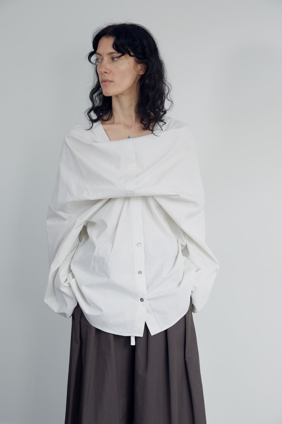 Deconstructed wrap shirt