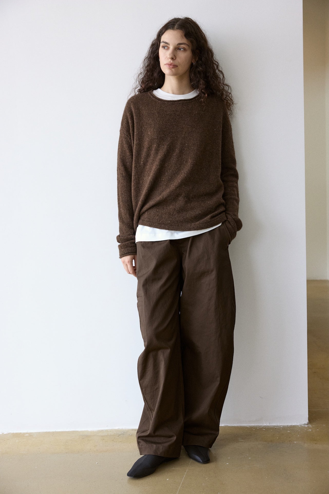 Asymmetric-Hem Layered-Effect Sweater