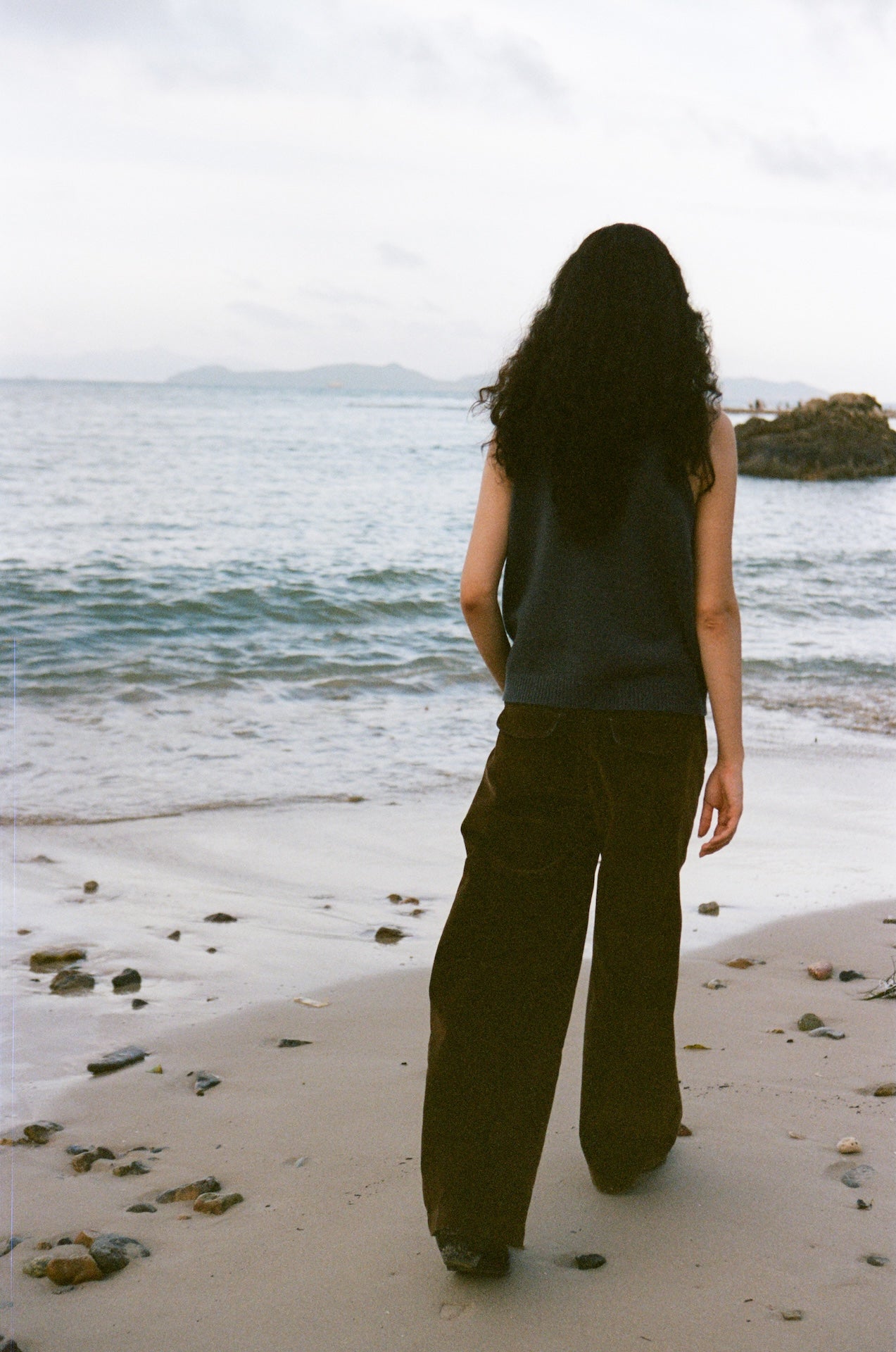 Original Cotton-Blend Flocked Denim Drawstring Straight-Leg Pants