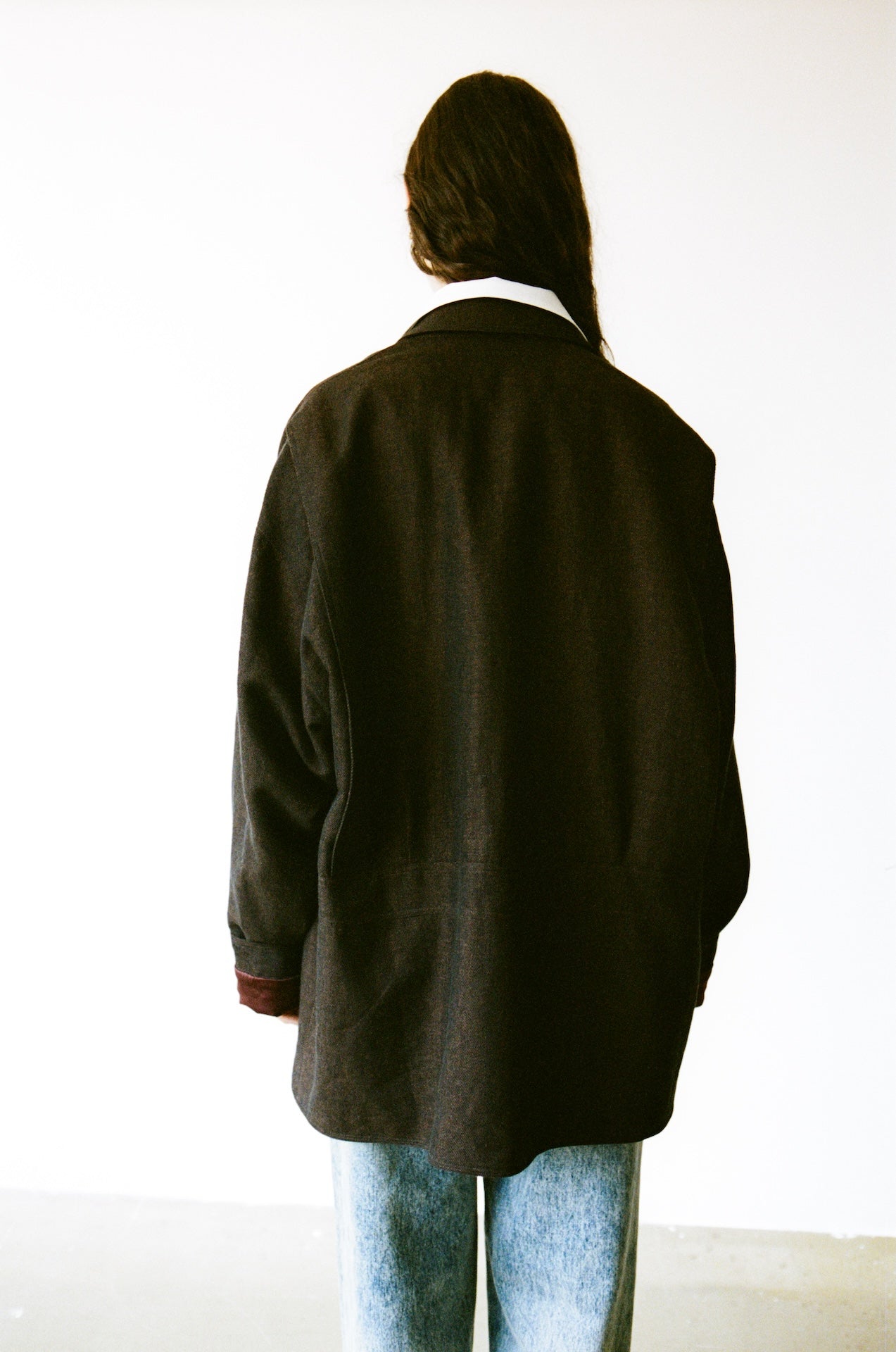 Drop-Shoulder Jacket with Contrast Lining