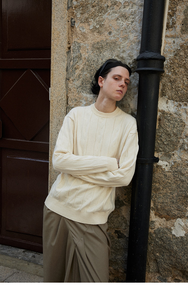 Long Sleeve Goat Cashmere-Blend Sweater(PRE-ORDER)