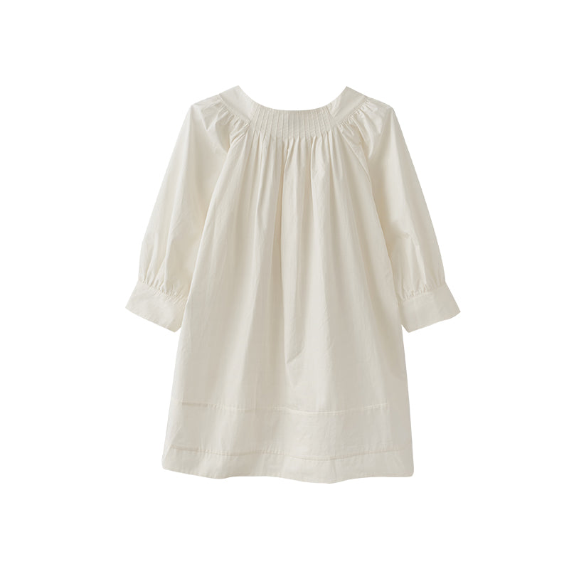 Round Collar Pleated Raglan Sleeve Shirt (PRE-ORDER)